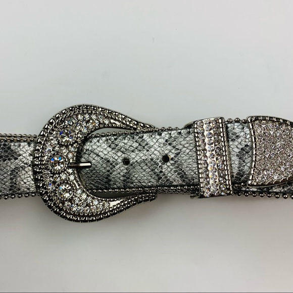 Chico’s Silver Snake Print Rhinestone Belt Small main image 10
